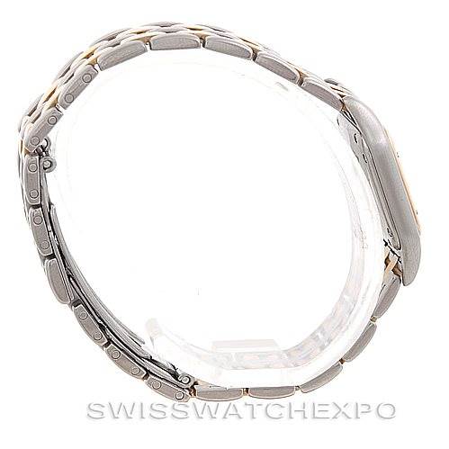 The image shows a side view of the Cartier Panthere W25029B6 Women
s Stainless Steel Silver Dial W25029B6 Women
s Stainless Steel Silver Dial watch, focusing on the bracelet and side profile of the case.