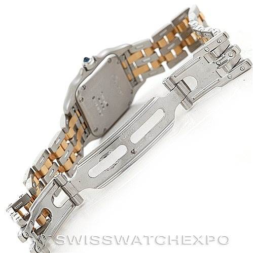 The image shows the back and clasp of the Cartier Panthere W25029B6 Women
s Stainless Steel Silver Dial W25029B6 Women
s Stainless Steel Silver Dial model watch.