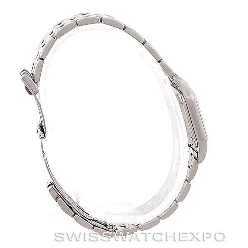 The image shows the side view of a Cartier Panthere W25033P5 Women
s Stainless Steel Silver Dial W25033P5 Women
s Stainless Steel Silver Dial watch, highlighting its bracelet and case.