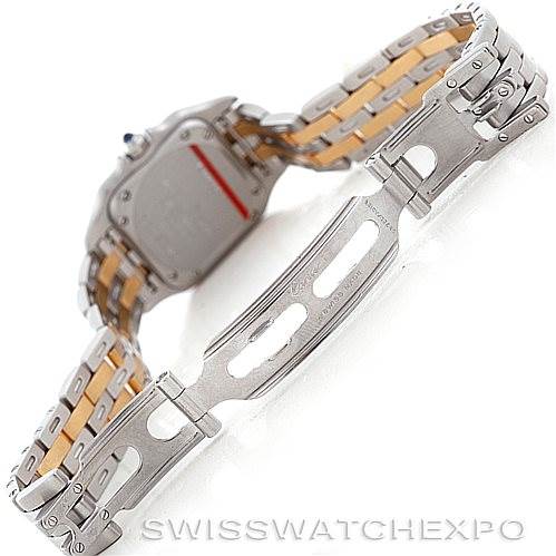 The image shows the back and clasp of a Cartier Panthere W25029B6 Women
s Stainless Steel Silver Dial W25029B6 Women
s Stainless Steel Silver Dial watch, highlighting the bracelet and buckle detailing.