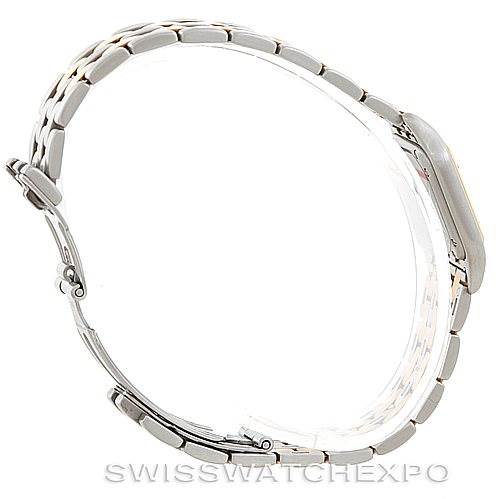 This image shows a side view of the Cartier Panthere W25029B6 Women
s Stainless Steel Silver Dial W25029B6 Women
s Stainless Steel Silver Dial model watch, featuring its sleek bracelet and case.