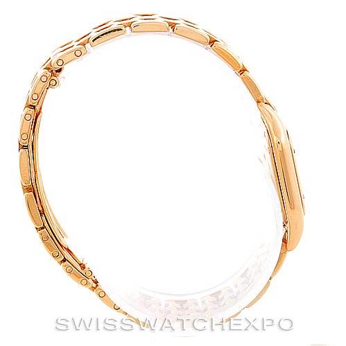 This image shows a side profile view of the Cartier Panthere W25022B9 Women's Yellow Gold Silver Dial W25022B9 Women's Yellow Gold Silver Dial model watch, highlighting its bracelet and case.