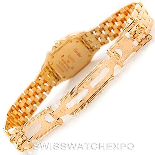 The image shows the open clasp and back of the band of a Panthere model by Cartier.