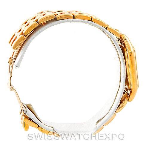 This image shows a side view of the Panthere model by Cartier, focusing on the bracelet and side profile of the case.