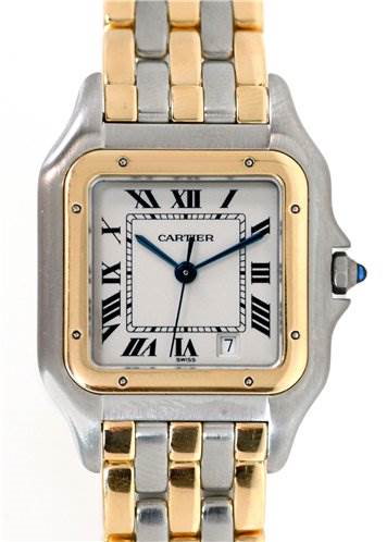 Cartier Panthere Steel 18kt Yellow Gold Three Row Watch SwissWatchExpo