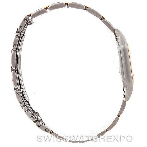 The image shows a side view of the Cartier Panthere W25029B6 Women's Stainless Steel Silver Dial W25029B6 Women's Stainless Steel Silver Dial watch, highlighting its bracelet, case, and clasp mechanisms.