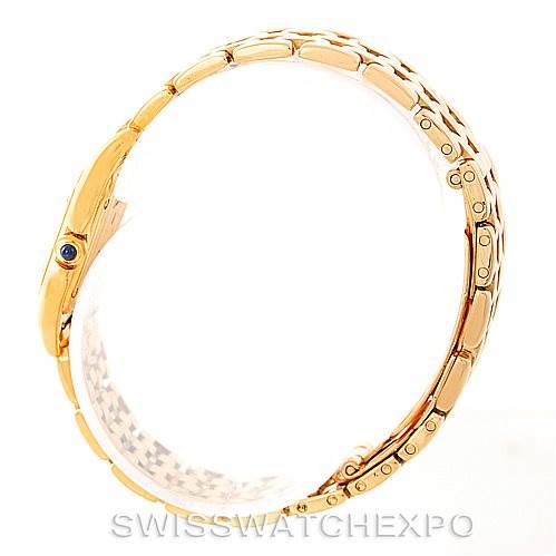 The image shows the side view of a Cartier Panthere W25022B9 Women's Yellow Gold Silver Dial W25022B9 Women's Yellow Gold Silver Dial watch, focusing on the bracelet and clasp.