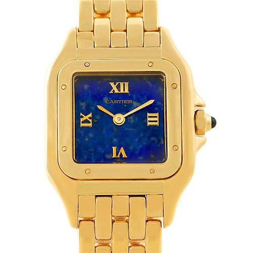 Photo of Cartier Panthere Ladies 18k Yellow Gold Lapis Dial Watch W25022B9