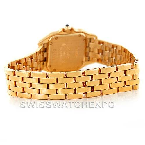 This image shows the back view and bracelet of the Cartier Panthere W25022B9 Women's Yellow Gold Silver Dial W25022B9 Women's Yellow Gold Silver Dial watch.