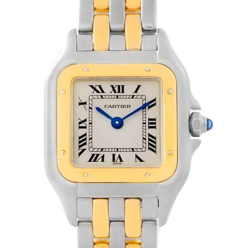 Photo of Cartier Panthere Ladies Steel 18K Yellow Gold Two Row Watch W25029B6
