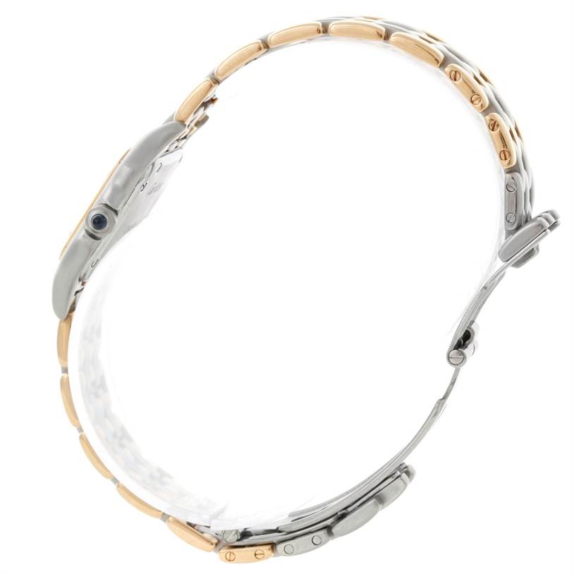 The image shows a side view of the Cartier Panthere W25029B6 Women
s Stainless Steel Silver Dial W25029B6 Women
s Stainless Steel Silver Dial watch, highlighting its band and thickness.