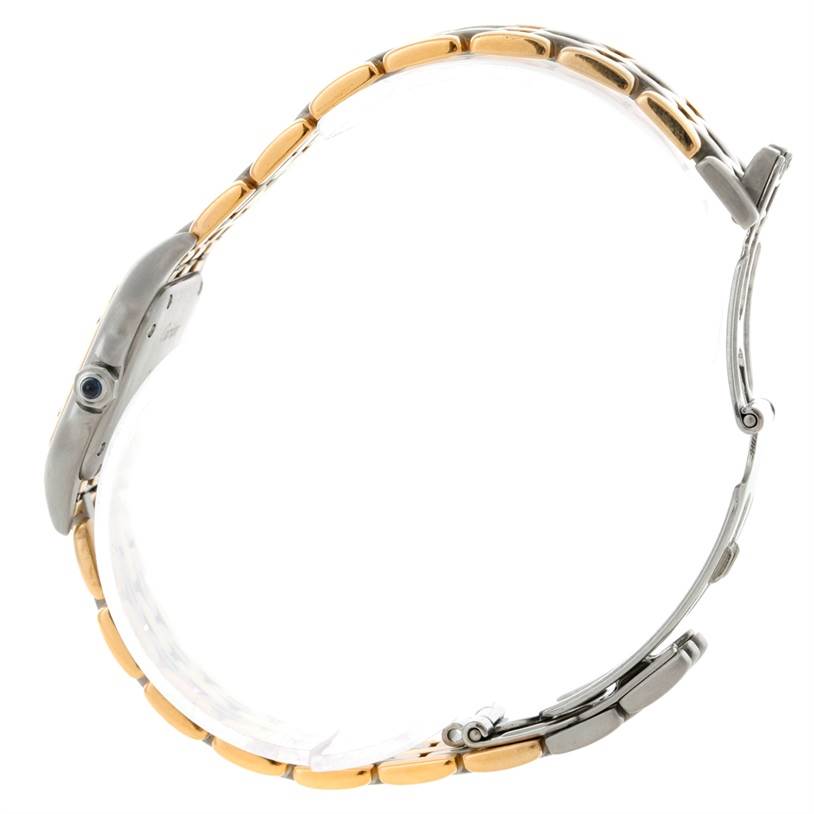 The image shows the side view of a Cartier Panthere W25029B6 Women's Stainless Steel Beige Dial W25029B6 Women's Stainless Steel Beige Dial watch, highlighting its bracelet and case profile.