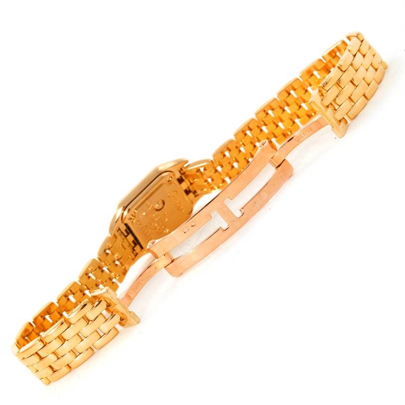The image shows the back and clasp of the bracelet for a Cartier Panthere W25034B9 Women's Yellow Gold Silver Dial W25034B9 Women's Yellow Gold Silver Dial model watch.