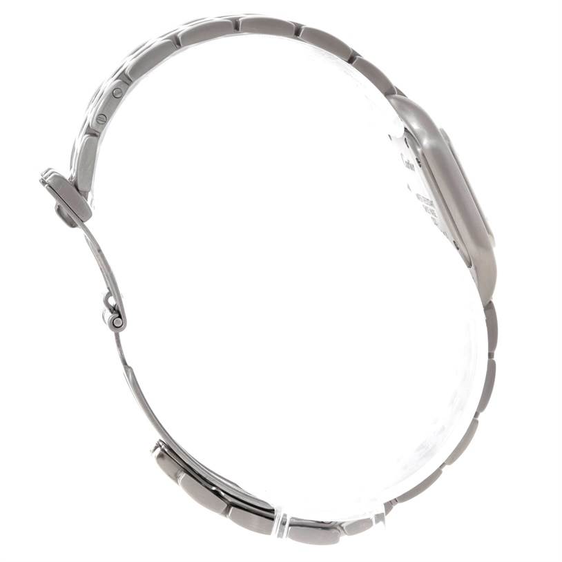 The image shows a side view of a Cartier Panthere W25033P5 Women
s Stainless Steel Silver Dial W25033P5 Women
s Stainless Steel Silver Dial watch, highlighting the bracelet and case profile.