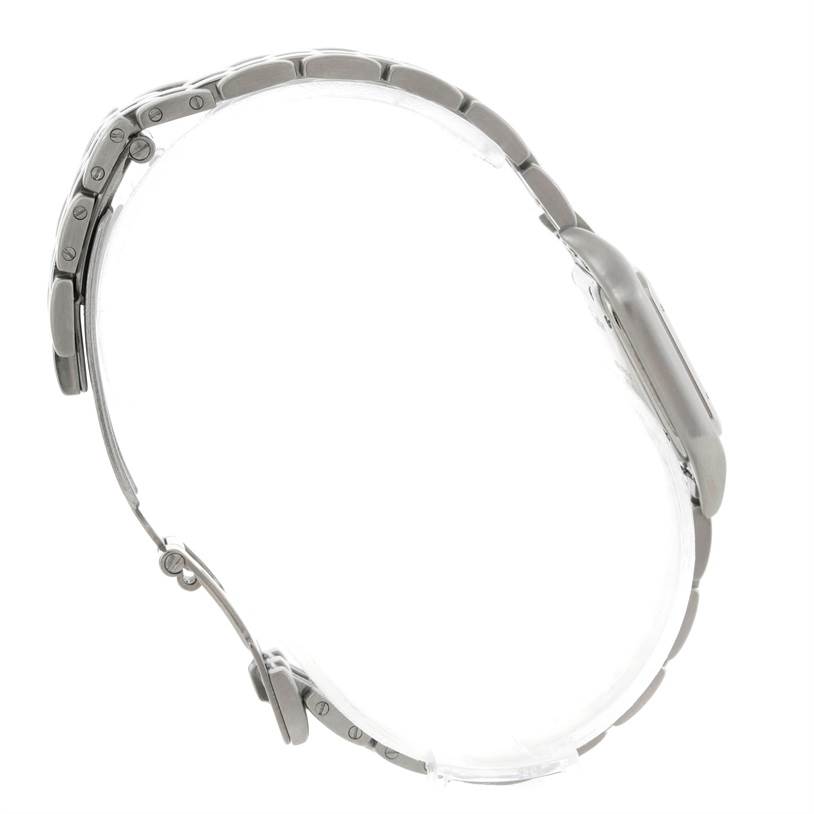 The image shows a side profile of the Panthere model by Cartier, highlighting the bracelet and clasp.