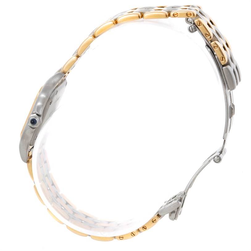 The image shows a side view of a Cartier Panthere W25029B6 Women's Stainless Steel Beige Dial W25029B6 Women's Stainless Steel Beige Dial model watch focusing on the band and side profile.