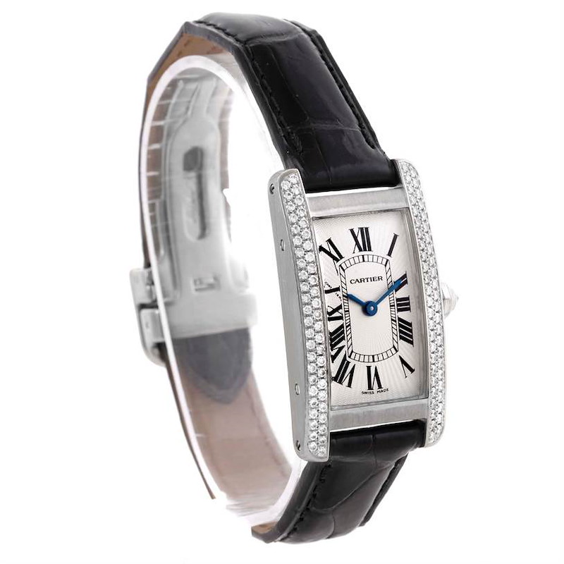 Cartier Tank Americaine 18K White Gold Diamond Watch WB701851 SwissWatchExpo