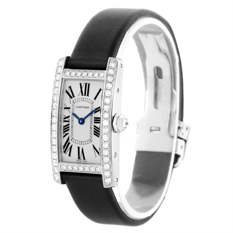 Cartier Tank Americaine 18K White Gold Diamond Watch WB707331 SwissWatchExpo