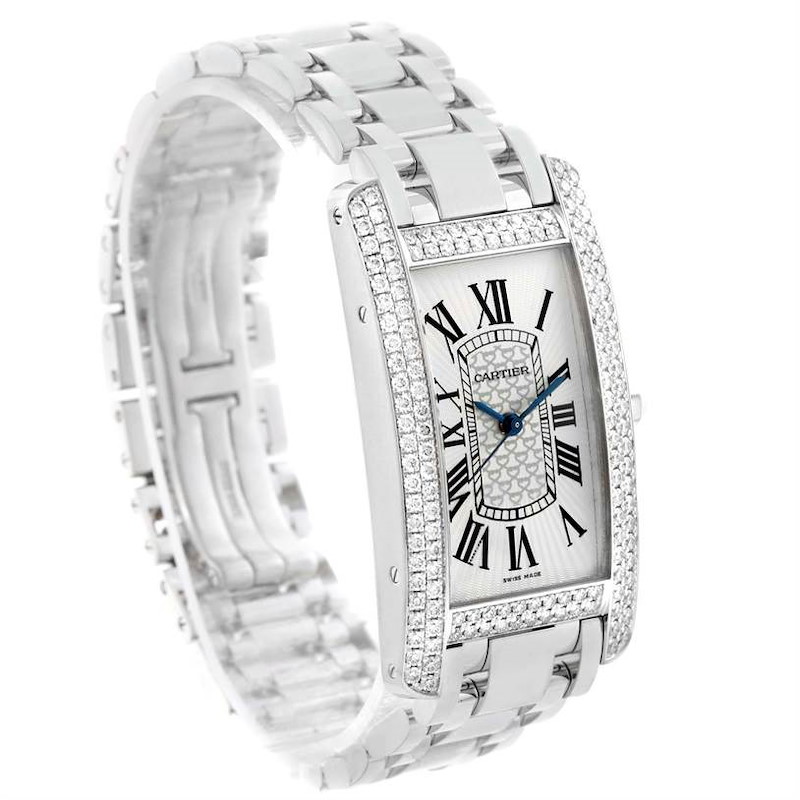 Cartier Tank Americaine 18K White Gold Diamond Limited Watch WB710001 SwissWatchExpo