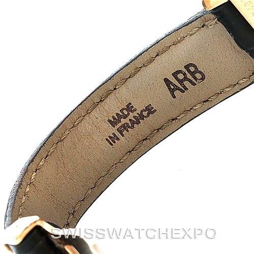 This image shows a close-up of the inside of the leather watch strap for the Tank Americaine model by Cartier, marked "Made in France."