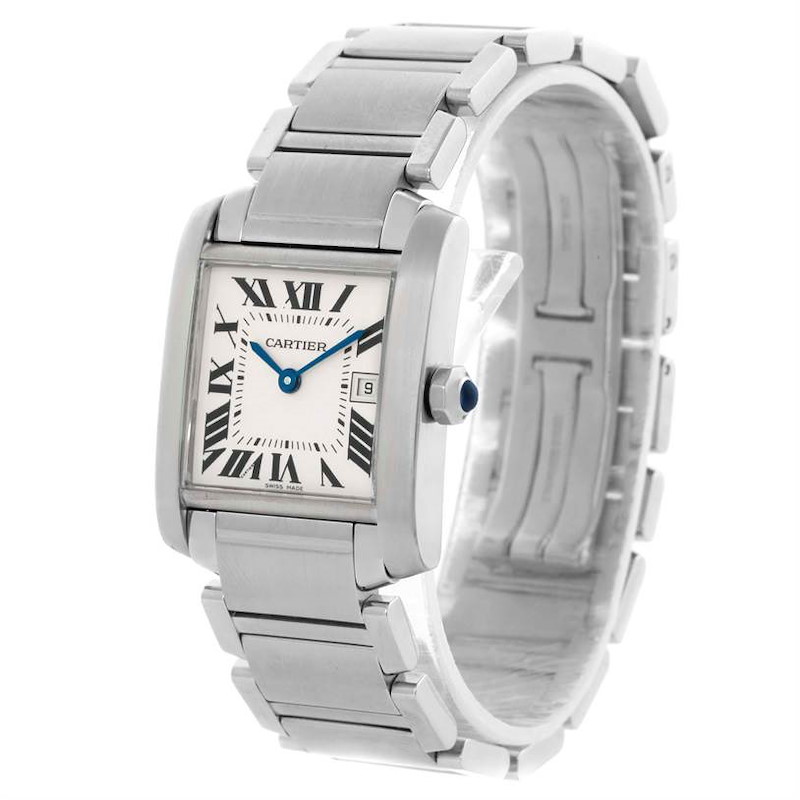 Cartier Tank Francaise Midsize Stainless Steel Quartz Watch W51011Q3 SwissWatchExpo