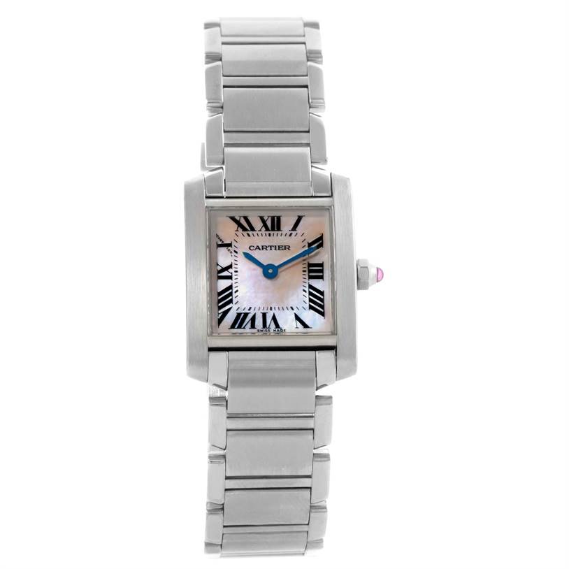 Cartier Tank Francaise Pink Mother of Pearl Dial Watch W51028Q3 ...