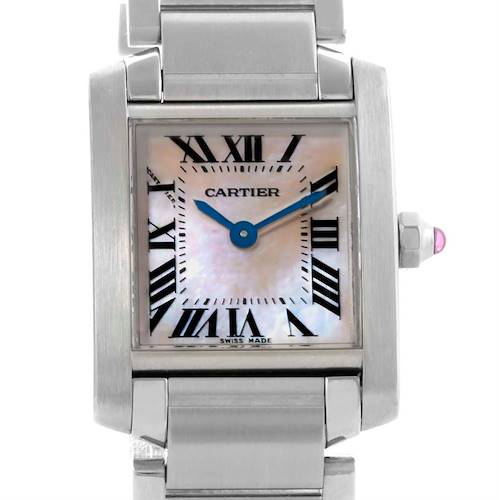 Photo of Cartier Tank Francaise Pink Mother of Pearl Dial Watch W51028Q3