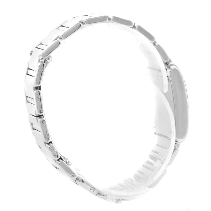 The image shows a side profile of the bracelet and case of the Cartier Tank Francaise WE1002S3 Women's White Gold Blue Dial WE1002S3 Women's White Gold Blue Dial watch.