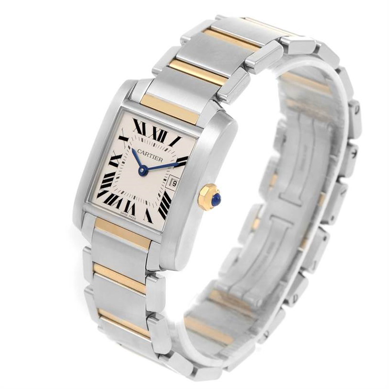 Cartier Tank Francaise Midsize Steel 18k Gold Watch W51012Q4 Box Papers SwissWatchExpo