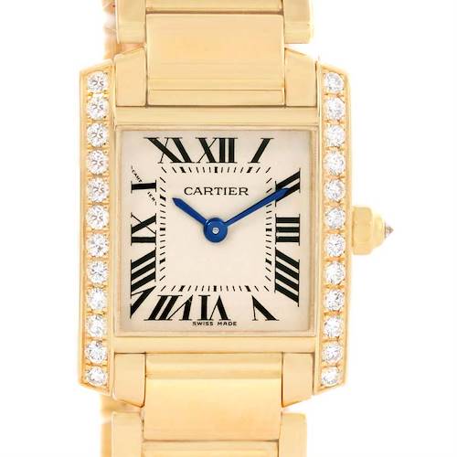 Photo of Cartier Tank Francaise Small 18K Yellow Gold Diamond Watch WE1001R8