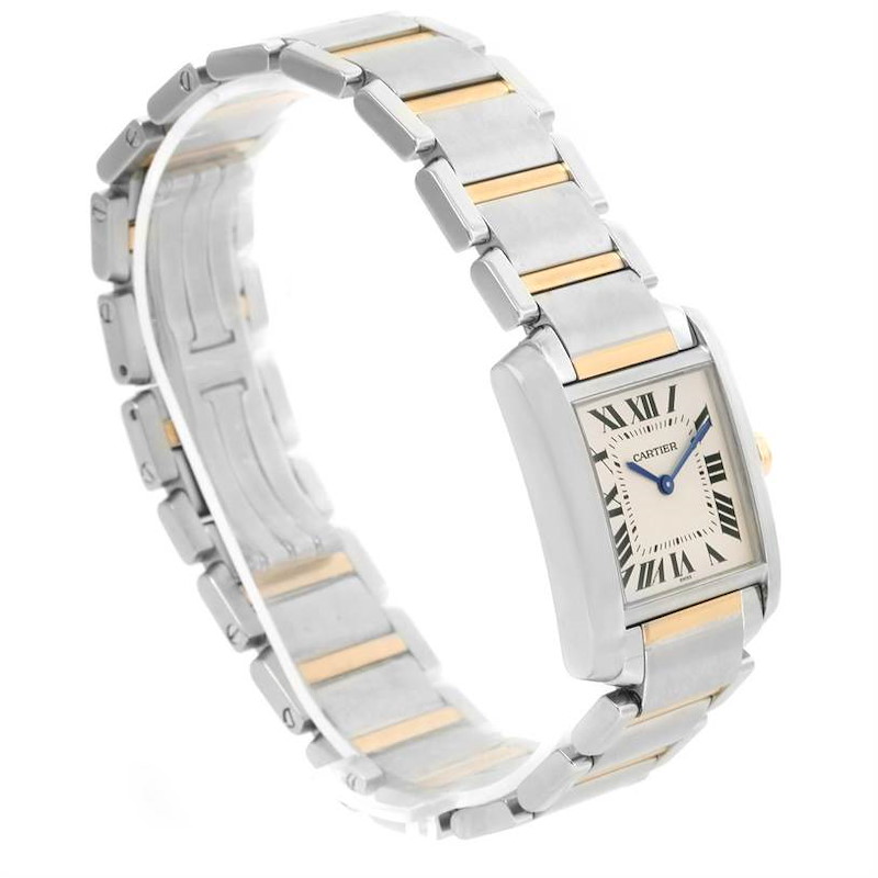 Cartier Tank Francaise Midsize Steel 18k Gold Quartz Watch W2TA0003 SwissWatchExpo