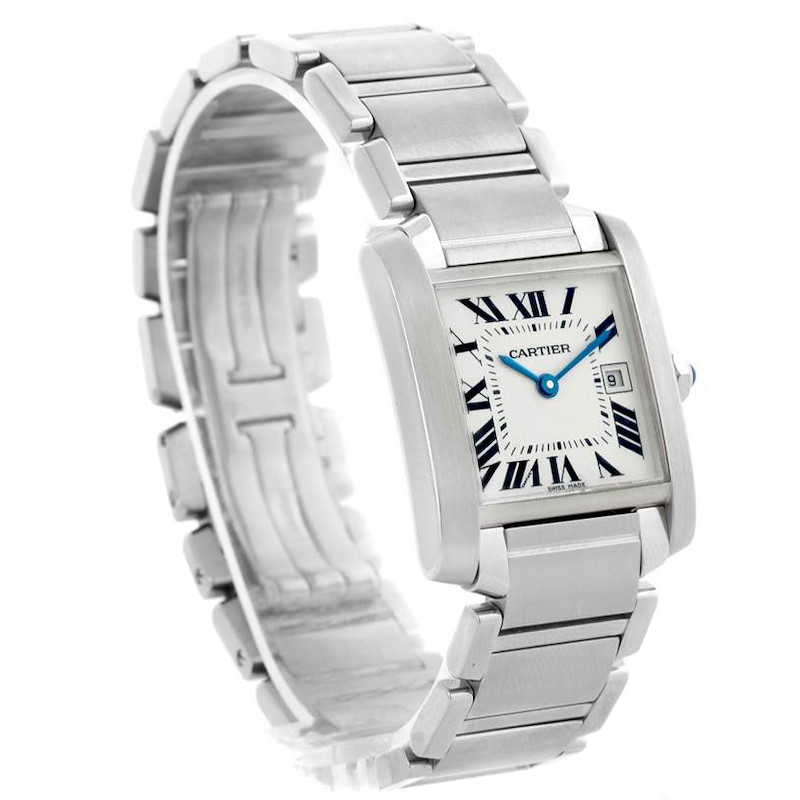 Cartier Tank Francaise Midsize Steel Quartz Women's Watch W51011Q3 SwissWatchExpo