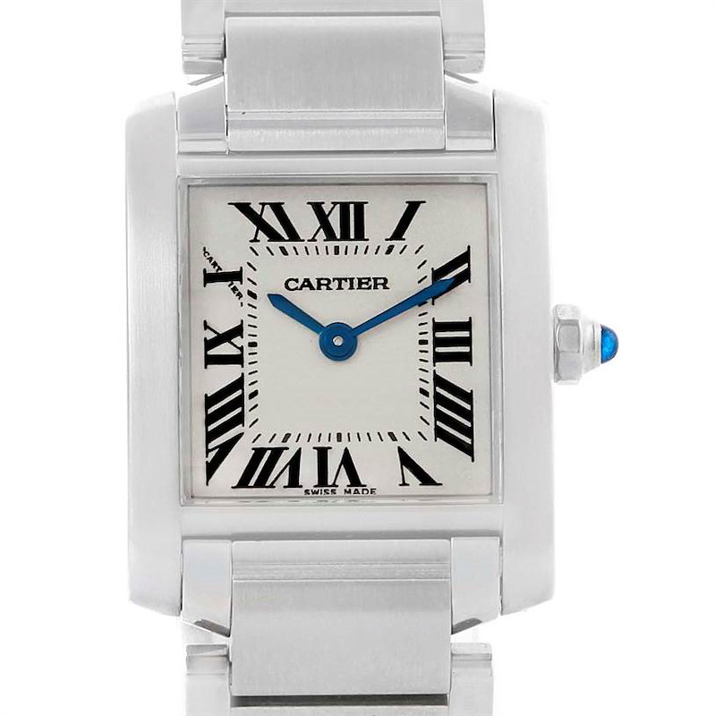 Cartier Tank Francaise Small Ladies Silver Dial Watch W51008Q3 SwissWatchExpo