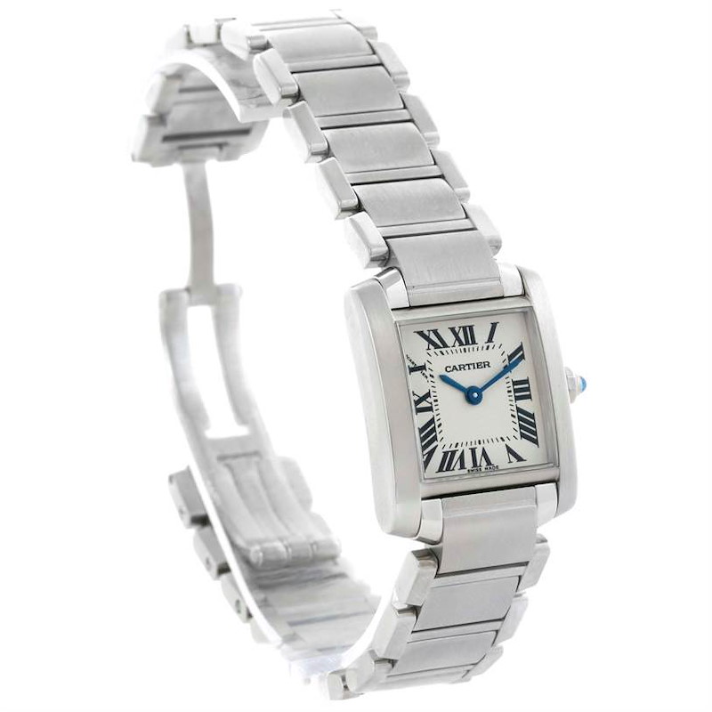 Cartier Tank Francaise Small Womens Quartz Steel Watch W51008Q3 SwissWatchExpo