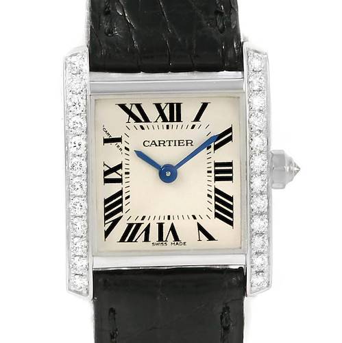 Photo of Cartier Tank Francaise Small 18k White Gold Diamond Watch WE100231