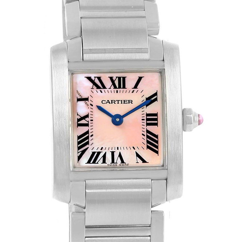 Cartier Tank Francaise Mother of Pearl Dial Ladies Watch W51028Q3 SwissWatchExpo