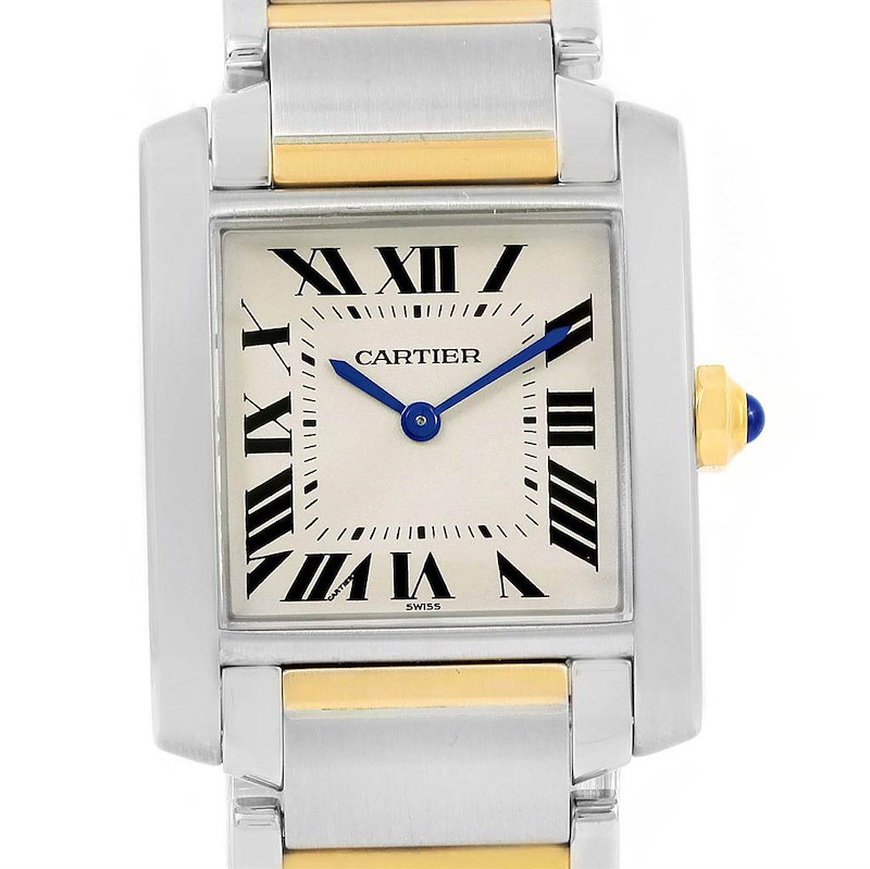 Cartier Tank Francaise Midsize Steel 18k Yellow Gold Watch W2TA0003 SwissWatchExpo