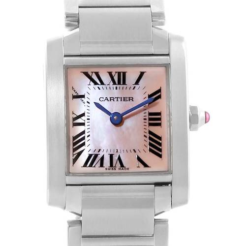 Photo of Cartier Tank Francaise Pink Mother of Pearl Dial Ladies Watch W51028Q3