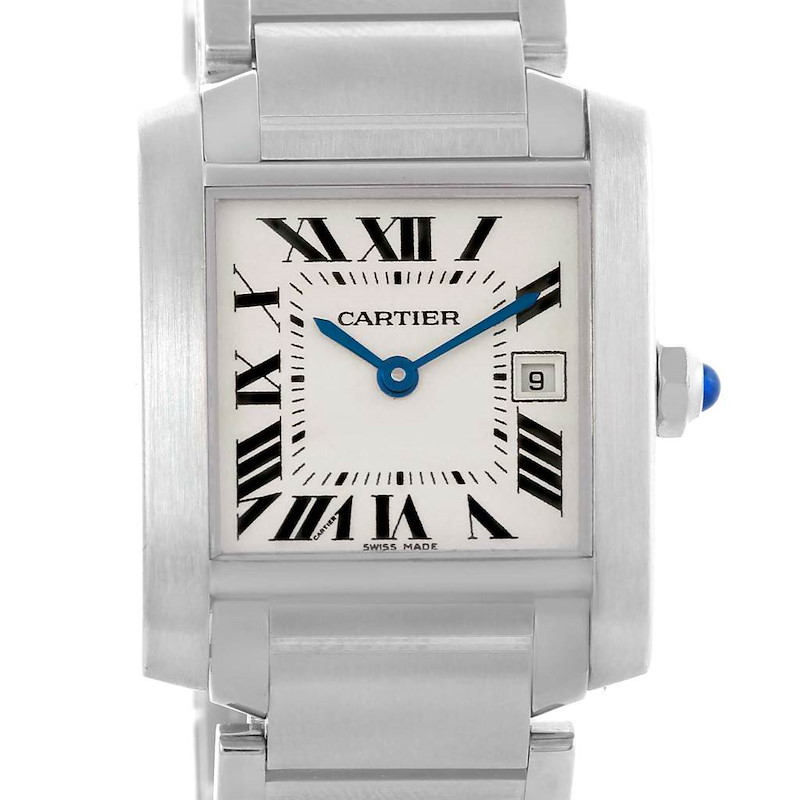 Cartier Tank Francaise Midsize Steel Ladies Watch W51011Q3 Box Papers SwissWatchExpo