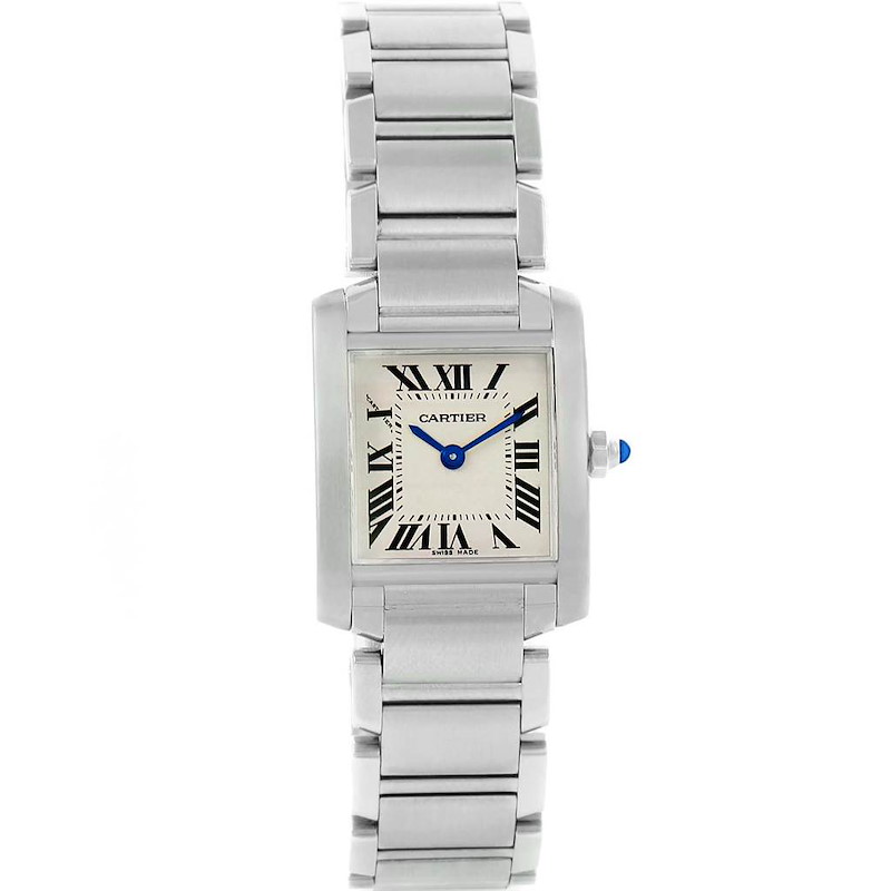 Cartier Tank Francaise Silver Roman Dial Small Ladies Watch W51008Q3 SwissWatchExpo