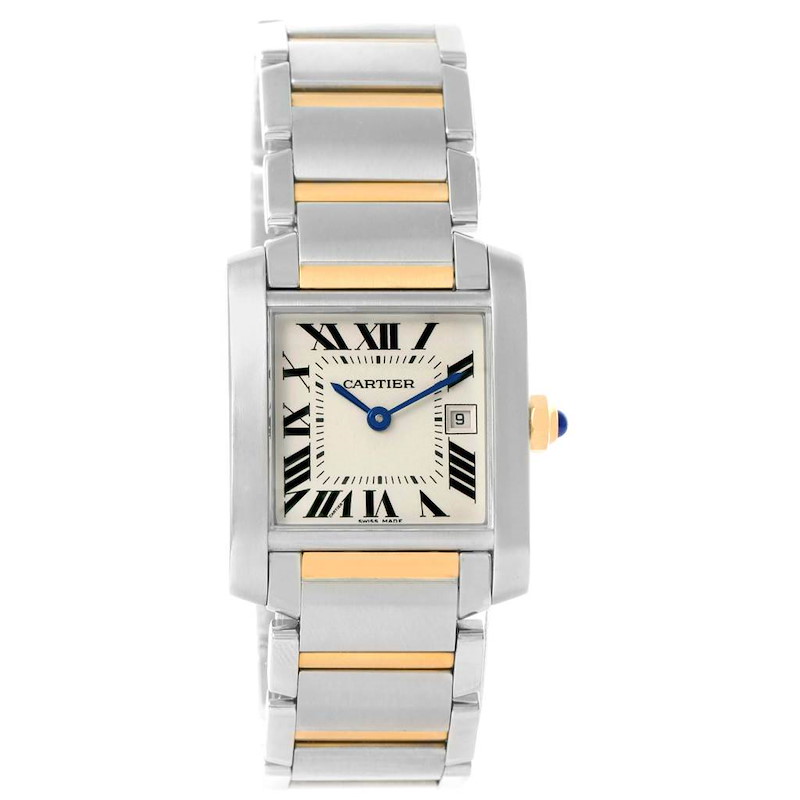 Cartier Tank Francaise Midsize Steel Yellow Gold Watch W51012Q4 SwissWatchExpo