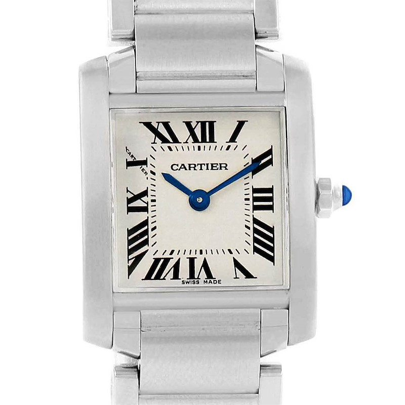 Cartier Tank Francaise Silver Roman Dial Quartz Ladies Watch W51008Q3 SwissWatchExpo