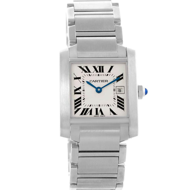 Cartier Tank Francaise Midsize Quartz Stainless Steel Watch W51011Q3 SwissWatchExpo