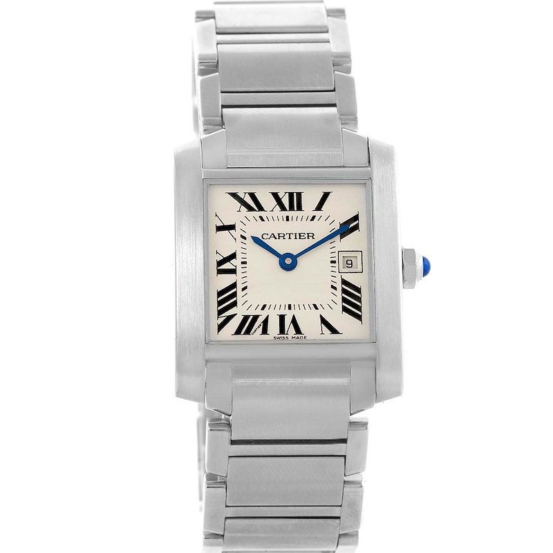 Cartier Tank Francaise Midsize Steel Women's Watch W51011Q3 SwissWatchExpo