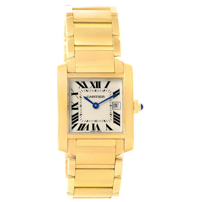 Cartier Tank Francaise Midsize Yellow Gold Watch W50014N2 Box Papers SwissWatchExpo