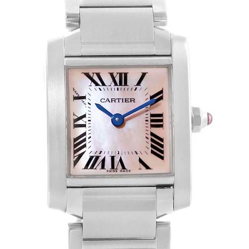 Photo of Cartier Tank Francaise Pink Mother of Pearl Dial Ladies Watch W51028Q3