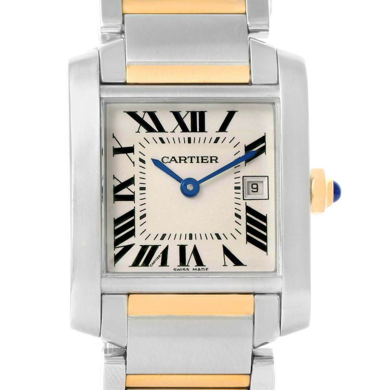 Cartier Tank Francaise Midsize Steel Yellow Gold Quartz Watch W51012Q4 SwissWatchExpo