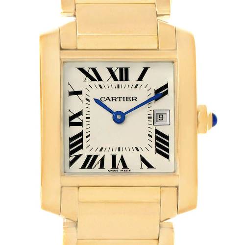 Photo of Cartier Tank Francaise Midsize Date Yellow Gold Ladies Watch W50014N2