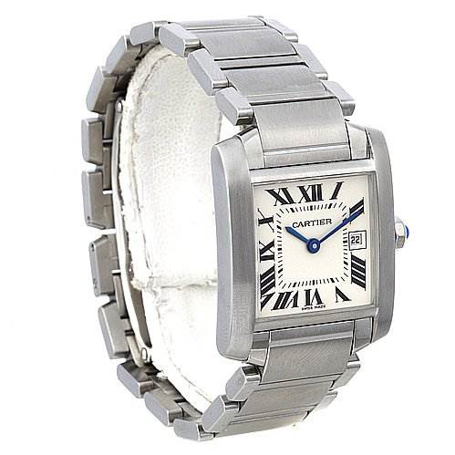 Cartier Tank Francaise Midsize Ladies Stainless Steel Watch W51011q3 SwissWatchExpo