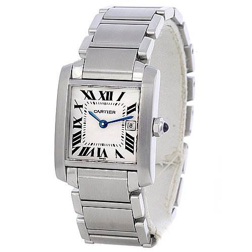 Cartier Tank Francaise Midsize Ladies Steel Watch W51011q3 SwissWatchExpo